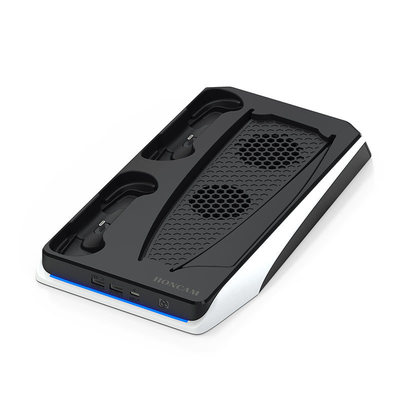 For PS5 Game Console Charging Base with Two Cooling Fan Game Disk Storage Holder For PS5 Game Console Charging Base with Two Cooling Fan Game Disk Storage Holder
